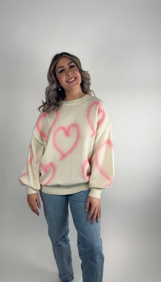 Hearts Flutter Knit Sweater