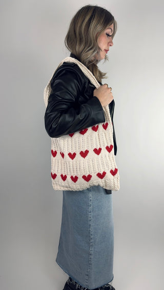 Love Heart Tote Bag (Red)