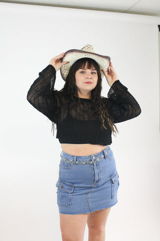 Saddle Stitch Top (Black)