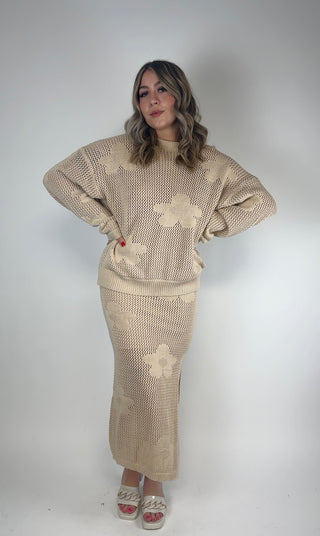Coastal Crochet Midi Skirt