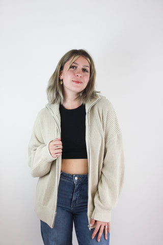 Cloud Cassette Zip Up Sweater