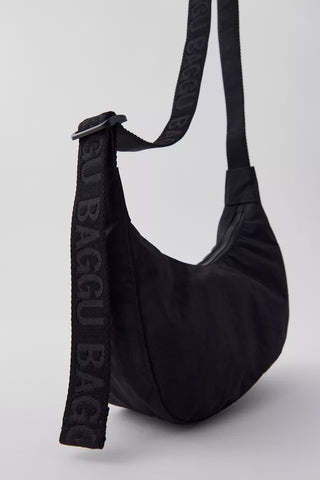 Small Nylon Crescent Bag - Black