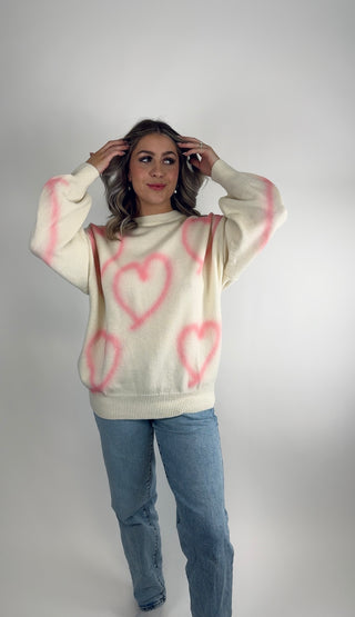 Hearts Flutter Knit Sweater