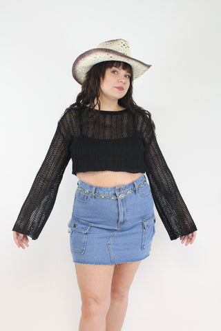 Kacey Cargo Denim Mini Skirt