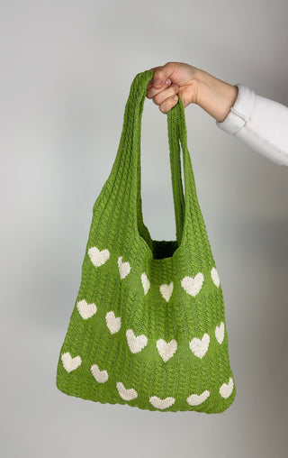 Love Heart Tote Bag (Green)
