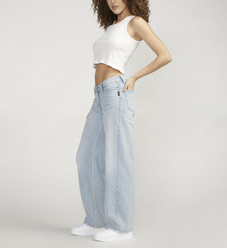 V Front Wide Leg Jeans