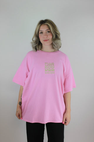 Tiger Bee Embroidered Tee (Rose Pink)