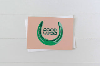 Good Luck Horseshoe Greeting Card