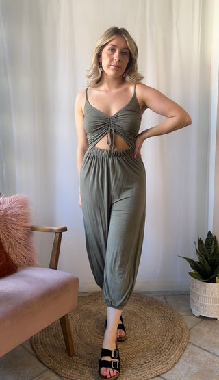 Simply Chill Jumpsuit - Olive