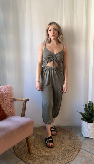 Simply Chill Jumpsuit - Olive