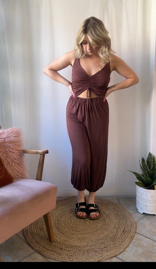 Simply Chill Jumpsuit - Brown