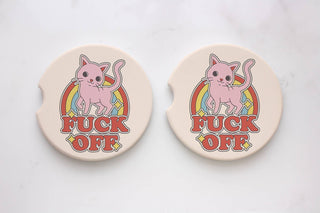 F Off Kitty Car Coasters