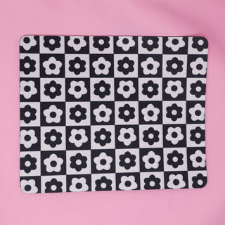 Checkered Flower Mouse Pad