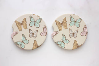 Colorful Butterflies Car Coasters