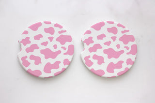 Pink Cow Car Coasters